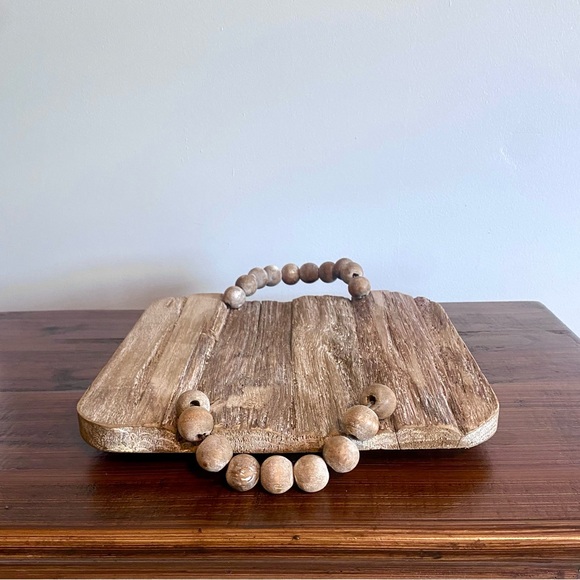 Wood Tray ONLY, With Beaded Handles - Picture 6 of 11